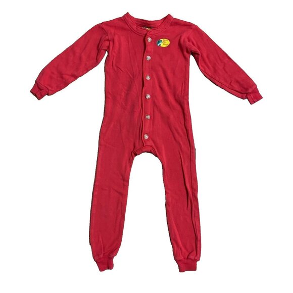 Red Long John Toddler Bass Pro Pajama Butt Flap Red Christmas Outdoors Cabin 3T - Picture 1 of 13